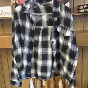Shein Black & White Flannel